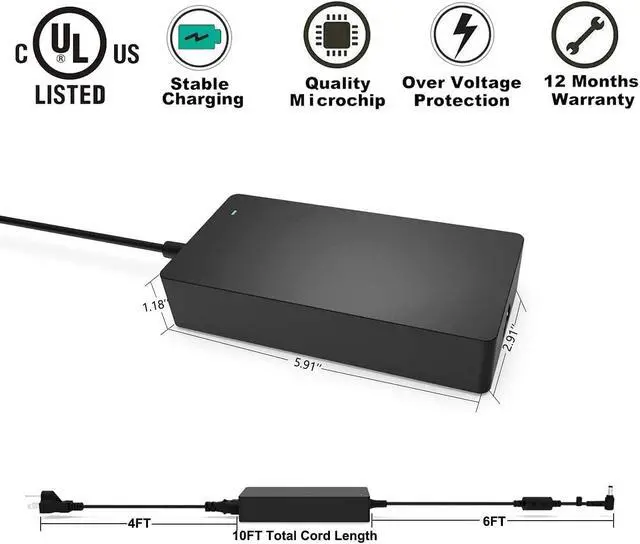 Alt view image 4 of 4 - AC Charger Fit for Asus Rog GL503GE GL503VD GL503VM GL703GE GL703VD GL703VM G751JM G751JL G752VT G752VL G752VM GL702VM GL702VT Laptop Power Cord
