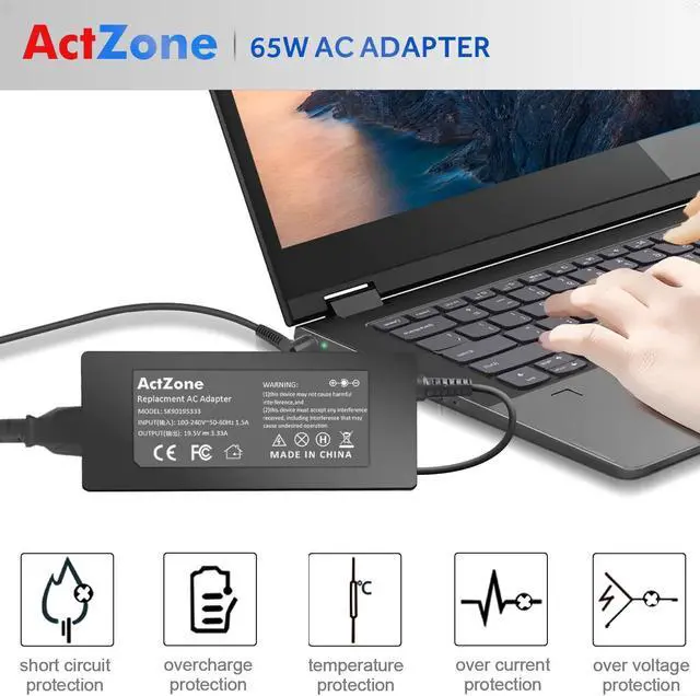Alt view image 4 of 7 - 65W 45W 19.5V Laptop Charger for HP Elitebook 820 G3 G4 830 G5 840 G3 G4 G5 850 G4 G5 Pavilion 15 15-f272wm 15-f233wm 15-f272wm 15-bs234wm 15-bs113dx 15-af131dx 213349-009 710412-001 Laptop Power Cord