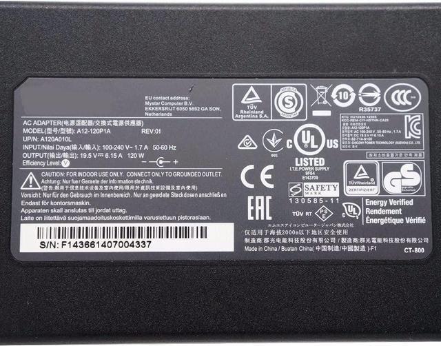 Alt view image 4 of 6 - KK LTD Fit for Chicony A120A007L A12-120P1A A120A010L AC Adapter 19.5V 6.15A 120W Laptop Power Supply fit for MSI GE60 GE70 Gaming PC