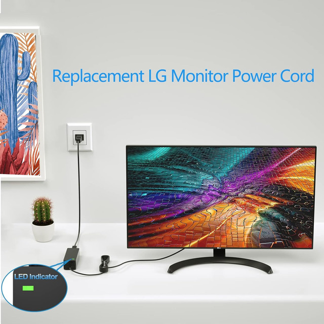 Caricatore 19V Per Monitor LG 34″ 32″ 29″ 27″ 24″ E Samsung Odyssey G5/G7 – 65W Con Connettore 6.4x4.4mm