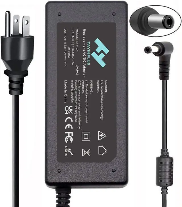 Main image of 19v 4.74a 90W ASUS Laptop Charger Replacement for U56e K53e A55a D550m K501 K501u U46e X551 X551m K601 Q501AC Adapter Power Supply Cord(Big Tip Size:5.5x2.5mm)