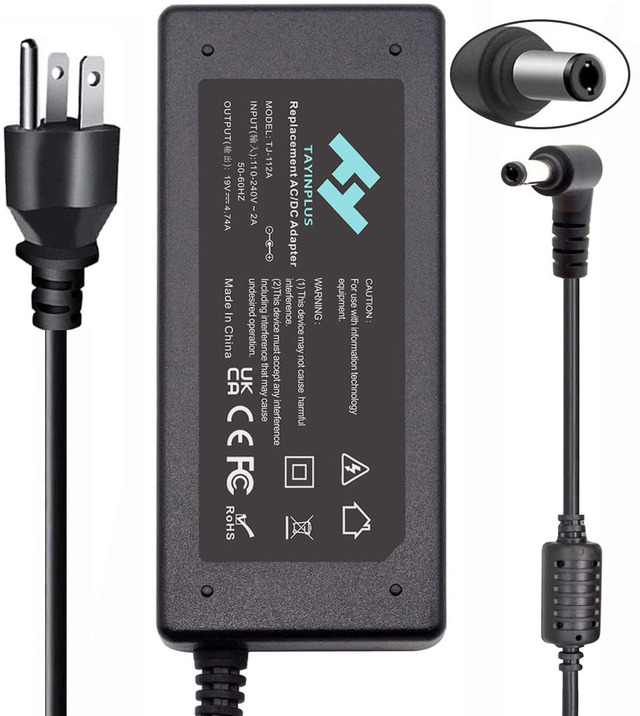 AbleGrid 90W Laptop Charger For ASUS K53Z - 19V 4.74A AC Adapter Power Cord, Mains PSU
