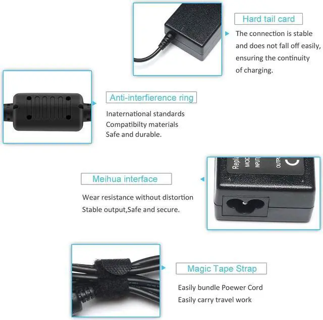 Alt view image 7 of 7 - 19V 3.42A 65W Replacement Laptop Battery Charger for Acer ChromeBook C720 C720P 11 13 14 15 R11 CB3 CB5 Series AC Adapter Power Supply Cord