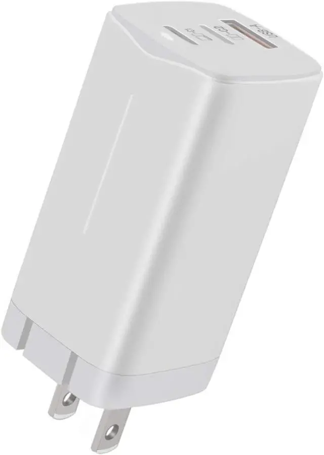 Main image of 65W GAN Fast Charger 3 Port for MacBook, Surface, USB C Laptop, Samsung (White)