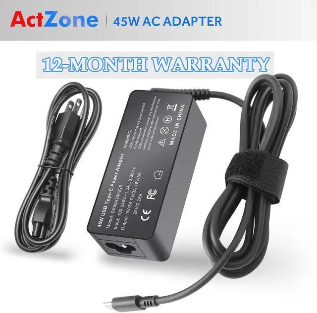 Alt view image 7 of 7 - 45W USB-C Type-C AC Adapter for HP Chromebook x360 14-ca051wm 14-ca052wm 14-ca091wm 14-ca023nr 14-ca061dx Spectre x360 13-w013dx 13-w023dx 13-w063nr, for Lenovo Acer Dell USB-C Laptop Charger