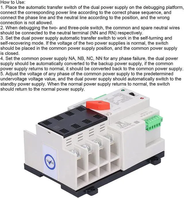 Alt view image 7 of 7 - Power Transfer Switch, Uninterruptible Switch Anti?Aging PC Isolation Type for Power Supply