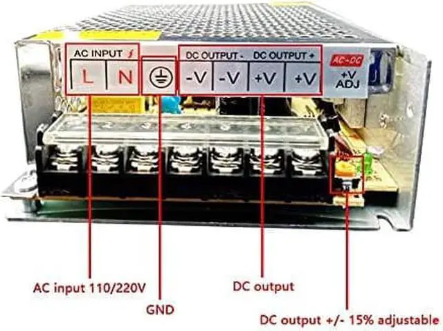 Alt view image 4 of 6 - AC 220V to 12 V DC Volt Power Supply 12V 1A 2A 3A 5A 6A 8A 10A 15A 20A AC-DC Switching Power Supply 220V to 12V AC-DC (Power : 12V30A 360W)