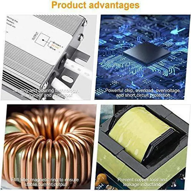 Alt view image 3 of 6 - IP68 moistureproof Lighting Transformers AC 110V 220V to DC 12 V 24V LED Driver Adapter 10W 100W 200W 400W 12V Switching Power Supply (Output Voltage : 24V, Power : 100W)