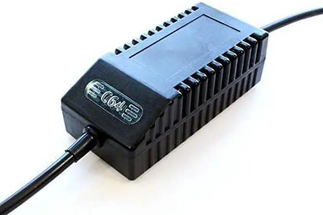 Main image of C64 PSU Modern Black UK - Replacement Commodore 64 Power Supply, UK Plug
