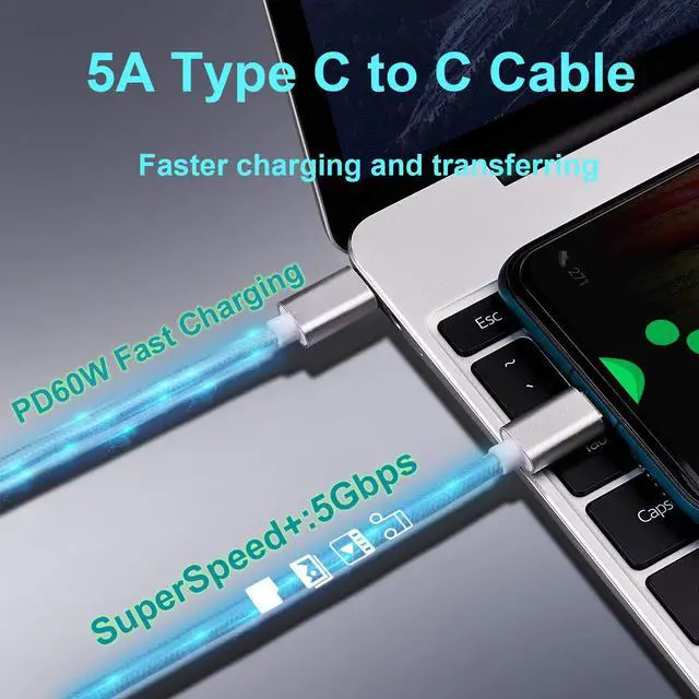 Alt view image 6 of 7 - 78W Type C Charger for Lenovo Laptop, USB C Charger for Lenovo Yoga 920 C930 370 380 730 730s 920-13 730-13 C930-13, USB A + PD 2 Ports Fast Wall Charger