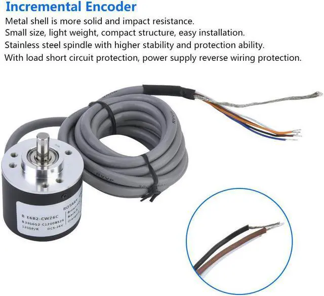 Alt view image 5 of 7 - General-Purpose Encoder, ASIC Devices Anti- Interference Encoder Cable Length 2m for Power Supply Reverse Wiring Protection Conversion(1200P/R)