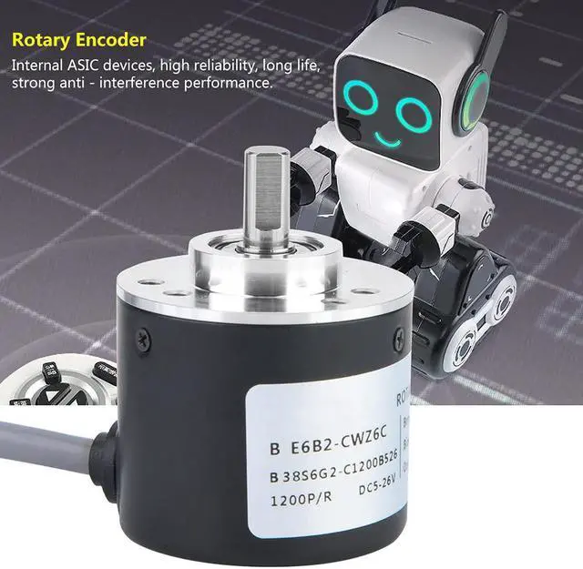 Alt view image 3 of 6 - Incremental Encoder, Outer Diameter 38mm Encoder Cable Length 2m ASIC Devices Anti- Interference for Power Supply Reverse Wiring Protection Conversion(1200P/R)
