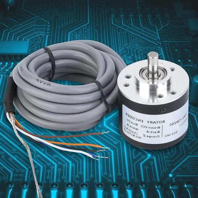Alt view image 6 of 7 - General-Purpose Encoder, Cable Length 2m ASIC Devices 38mm Diameter Encoder Anti- Interference for Power Supply Reverse Wiring Protection Conversion(1000P/R)