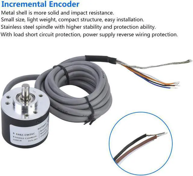 Alt view image 3 of 7 - General-Purpose Encoder, 38mm Diameter ASIC Devices E6B2-CWZ6C Outer Diameter 38mm Encoder for Power Supply Reverse Wiring Protection Conversion(300P/R)