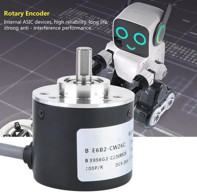 Alt view image 5 of 7 - Encoder, Encoder 38mm Diameter ASIC Devices Anti- Interference Cable Length 2m E6B2-CWZ6C for Power Supply Reverse Wiring Protection Conversion(200P/R)