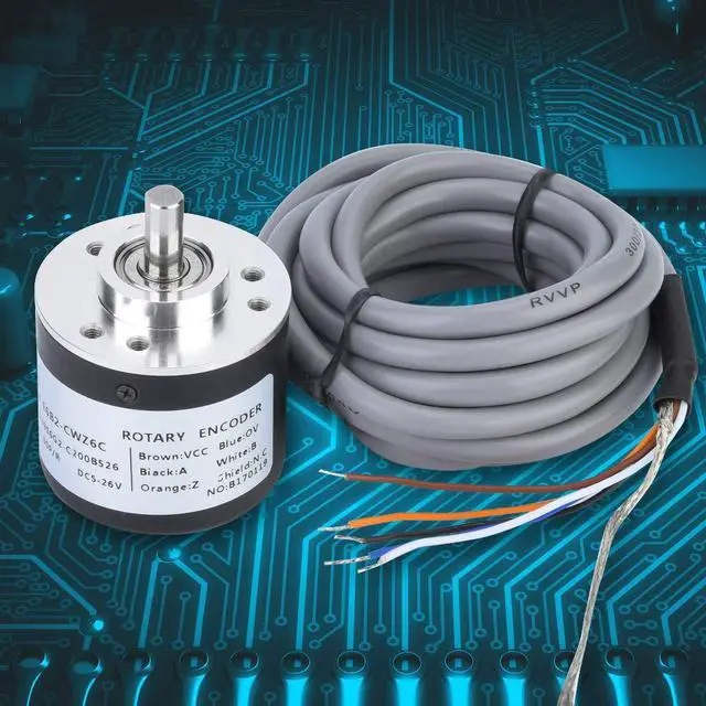 Alt view image 7 of 7 - Encoder, Encoder 38mm Diameter ASIC Devices Anti- Interference Cable Length 2m E6B2-CWZ6C for Power Supply Reverse Wiring Protection Conversion(200P/R)