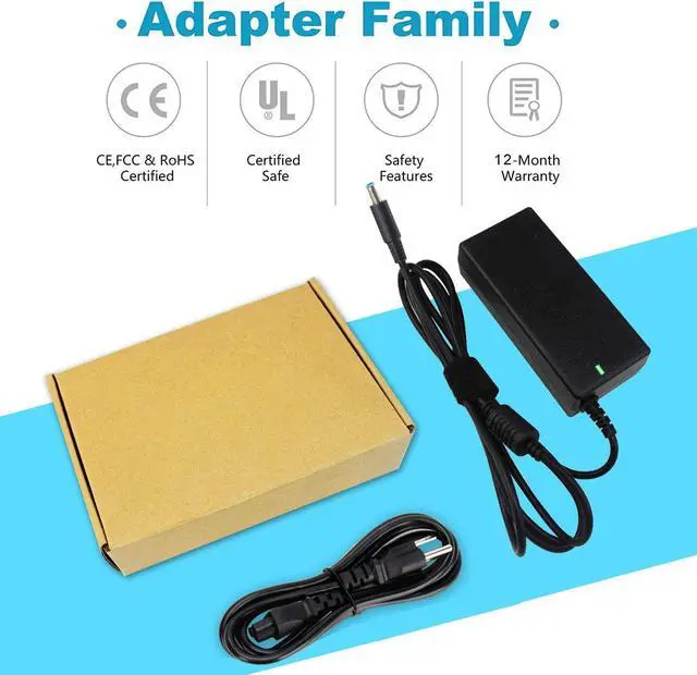 Alt view image 7 of 7 - 65W 45W Ac Adapter Charger Compatible with Dell Inspiron 15-3000 15-5000 15-7000 11-3000 13-5000 13-7000 17-5000 17-7000 17-3000 3558 3181 5100 5535 5555 5558 5559 5567 XPS 13 9350 9360