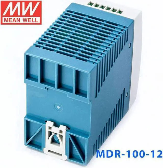 Alt view image 3 of 6 - MW Mean Well Plastic Case MDR-100W-12/24/48V Ultra Slim Class I Single Output Industrial DIN Rail AC-DC Power Supply (MDR-100-12)