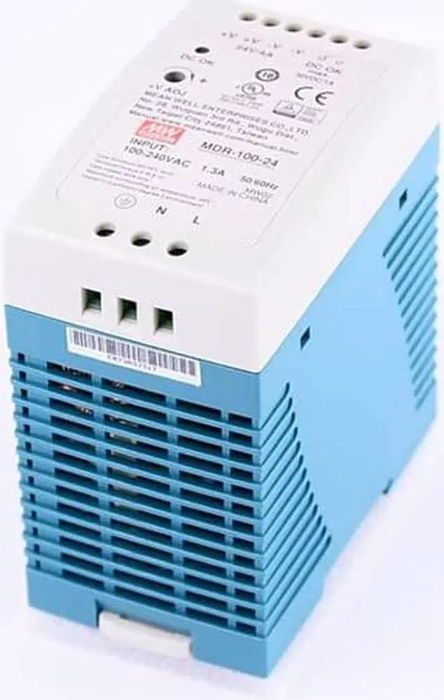 Alt view image 2 of 7 - MW Mean Well Plastic Case MDR-100W-12/24/48V Ultra Slim Class I Single Output Industrial DIN Rail AC-DC Power Supply (MDR-100-24)