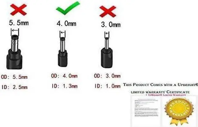 Alt view image 2 of 5 - UpBright 19V 1.75A 33W AC Adapter Compatible with Asus L402SA L402MA L406MA L410MA L410NA L210MA L203MA X540LA X540LJ X540SA X540UV X540MA X540BA X407UA X407UB X407MA R540SA TP401MA TP401CAE TP203NAH