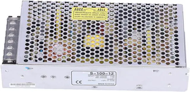 Main image of Switching Power Supply AC 100-220V to DC 12V/20V/24V Quick Heat Dissipation 3 Models DC Adapter for Computer Project Monitor Camera AC to DC Power Supply(S-100-12)