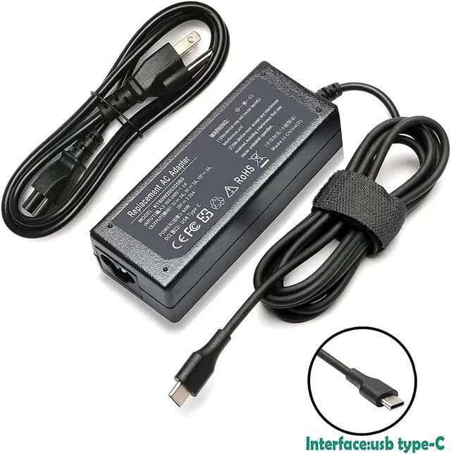 Alt view image 6 of 7 - 65W 45W 20V USB C Type C Charger for Lenovo Thinkpad T480 T480s T580 T490s E480 E580 C930 C940 X280 C330 S330 100e 300e Yoga 730 730s 920 ADLX65YDC2A ADLX65YCC3A Laptop Adapter Power Cord
