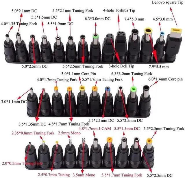 Alt view image 6 of 7 - Notebook Power Adapter, Universal Laptop Charger with 34 DC Connectors for Home and Car, Multiple Voltage Adjustable Design, Charge Most Mobile Phones, Digital Products(US Plug)