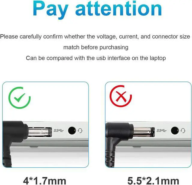 Alt view image 4 of 7 - TREE.NB Charger AC Adapter for Lenovo IdeaPad 100 100s 110s 110 310 510 510 710 710s, Yoga 710 510 /Flex 4 Series Laptops ADL45WCC ADL45WCD PA-1450-55LL