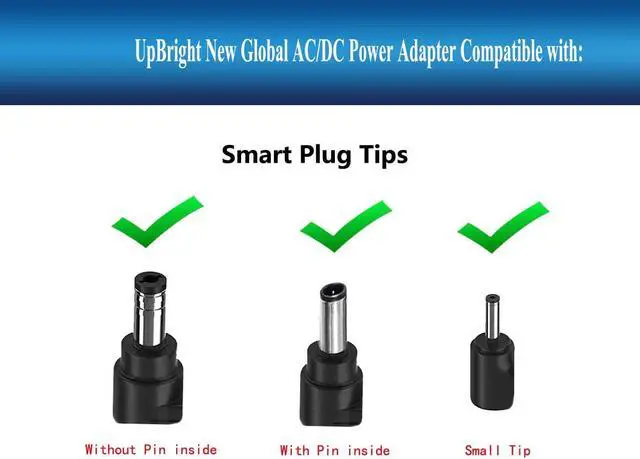 Alt view image 2 of 4 - UpBright 19V 3.42A 65W AC/DC Adapter Compatible with Asus ADP-65GD B ADP-65GDB EXA1203YH ADP-65GD D ADP-65GDD ADP-65GD P ADP-65GDP Delta +19.0V 3.42 A 65.0W 19VDC 19.0V Power Supply Battery Charger