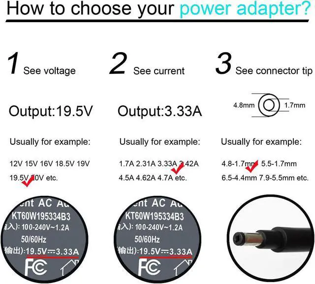 Alt view image 3 of 7 - Gomarty AC Adapter Charger for HP Pavilion Sleekbook 14-b000 14-b000ed Envy Touchsmart 14-k00tx 14-k047tx 693715-001 677770-001 677770-002 PPP009L-E PPP009D PPP09C Power Supply