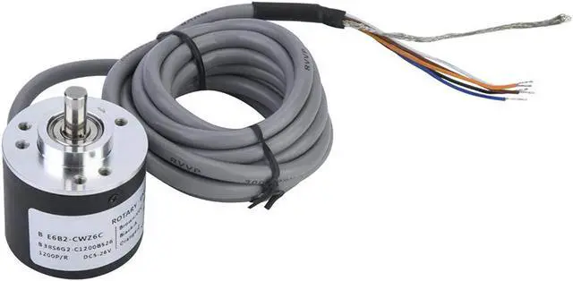 Alt view image 2 of 6 - Incremental Encoder, Outer Diameter 38mm Encoder Cable Length 2m ASIC Devices Anti- Interference for Power Supply Reverse Wiring Protection Conversion(1200P/R)