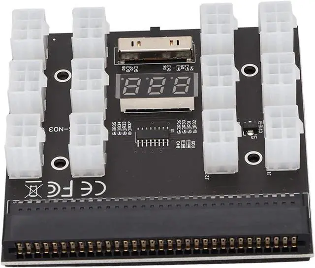 Alt view image 6 of 7 - PSU Board, PCB Material Mining Graphics Card Power Supply Board 12 ATX 2x3 Pin Outputs Power Connector with LED Voltage Display, for DPS-800GB A, for DPS-1200FB A, etc.