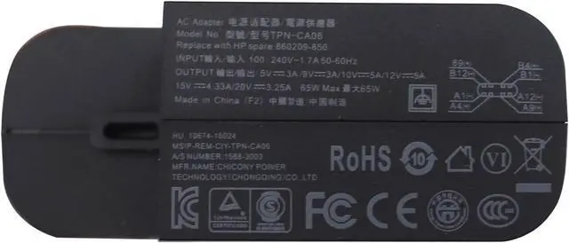 Alt view image 3 of 7 - 65W USB-C Type-C Docking Station Laptop Charger for Dell XPS 13 9360 9365 9370 9333 9380 Inspiron 14 7437 Latitude 7390 2in1 7275 5175 5285 5290-2in1 Acer/Asus/Samsung/Chromebook Microsoft Adapter.