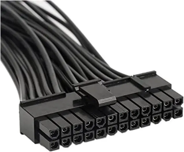 Alt view image 3 of 6 - YANGQI yaoqijie 6PC ATX 30cm 24 Pin Dual PSU Power Supply Extension Cable Synchronous Cord Fit for Computer Cable Connector Fit for Mining 24Pin 20+4pin Lasting (Cable Length : 0.3m)