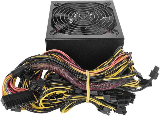 Alt view image 5 of 7 - 1800W Rated Miner Power Supply 96% High Efficiency AC 180-260V ATX Mining Power Source Support 8 CPU Card Max Up to 2000W
