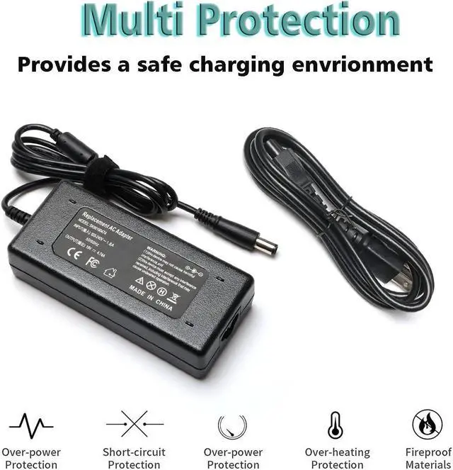 Alt view image 4 of 7 - 19V 4.74A Charger fit for HP UltraSlim Docking Station 2013 Desktop All-in-One Laptop 24-g237c 24-g018 24-g020 24-b010 22-c0063w 22-b013w 22-a014 22-a113w 20-c020 20-c210 90W AC Adapter Power Cord
