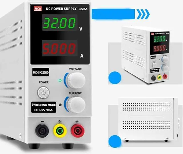 Alt view image 3 of 4 - MCH-K3205D DC Regulated Power Supply Adjustable 0-32V 5A 160W Mobile Phone Repair Power Supply Digital Lab (Size : 220V)