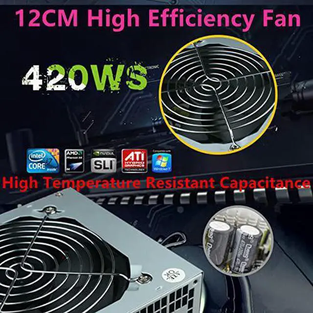 Alt view image 2 of 4 - PSU for JBON ATX Silent Power Supply for Video Games Rated 350W/300W Peak 450W/420W Power Supply 450WS 420WS