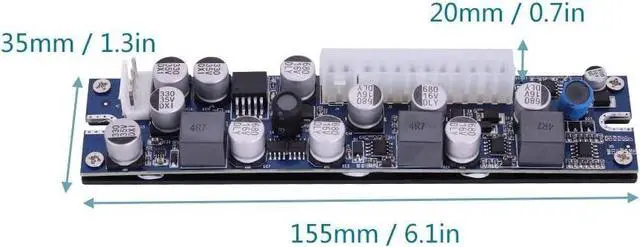 Alt view image 7 of 7 - Wisoqu Power Module, Silent ATX Switch Power Supply, Fanless Design, 24pin ATX to 12V AUX for Computer