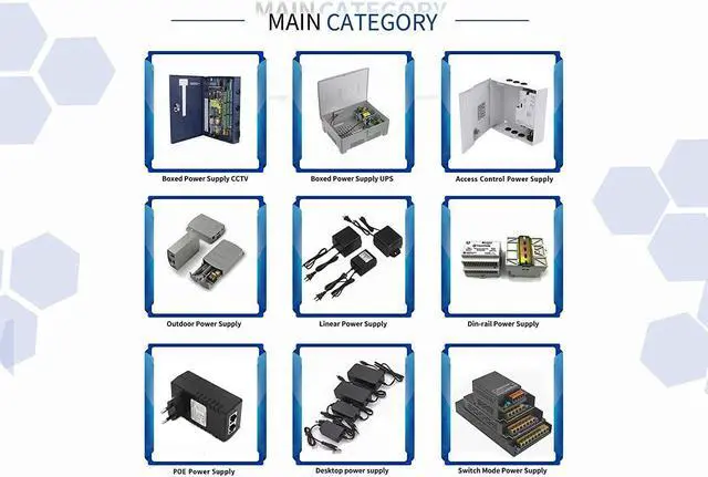 Alt view image 7 of 7 - Switching Power Supply 100-240VAC 12V 250W 20A Switch Mode Power Supply for CCTV Security Camera, with Cooling Fan, with PFC