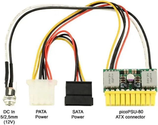 Alt view image 2 of 3 - PicoPSU-80 + 60W Adapter ATX/Mini-ATX Silent PC Complete Power Kit Cyncronix Rating