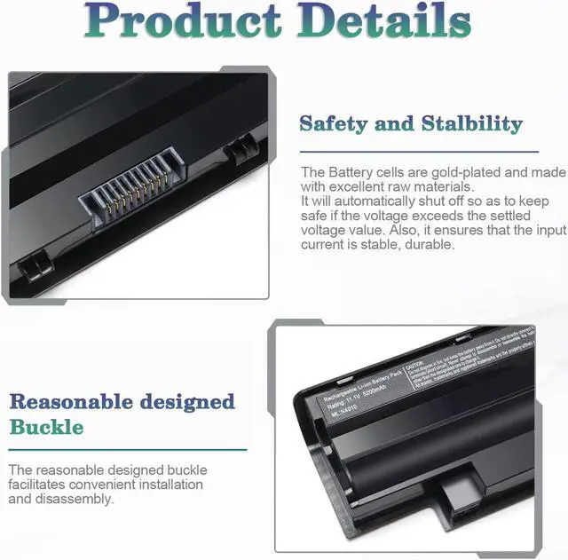 Alt view image 3 of 7 - Replacement J1KND 11.1v 48wh Laptop Battery For Dell Inspiron N7010 N7110 N5010 N5110 N5030 N5040 N5050 3520 N4010 N4110 N4050 M5010 3420 M5030 M5040 M5110 Vostro 3550 3450 1440 3750 JlKND TKV2V 4T7JN