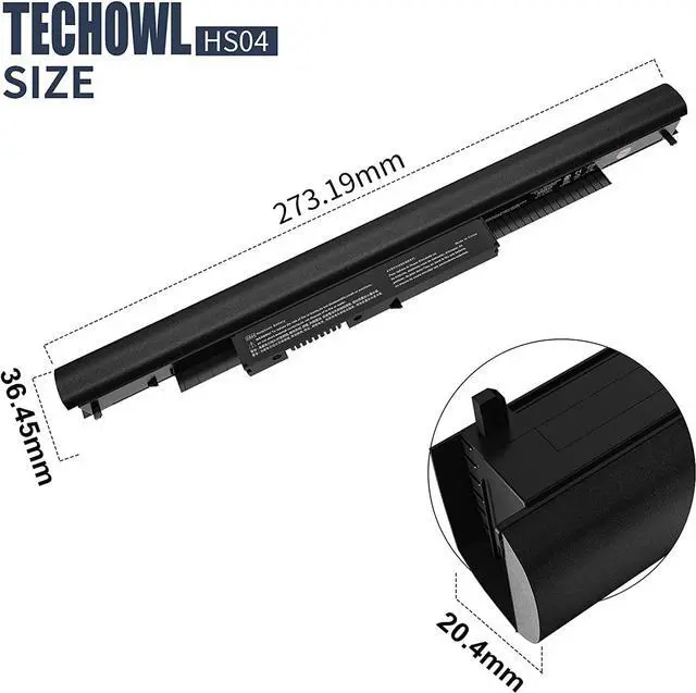 Alt view image 6 of 7 - 807956-001 Replacement Battery For Hp Laptop Battery, TECHOWL HS03 Battery Compatible With HP Spare 807956-001 laptop battery 807957-001 HP Battery HS04 - High-Performance Spare Battery [2600mAh/38Wh]