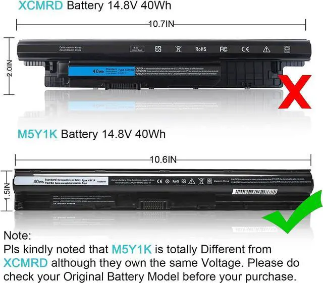 Alt view image 4 of 7 - New M5Y1K Laptop Battery for dell Inspiron 15 5000 5555 5558 5559 3552 3558 3567 14 3451 3452 3458 5458 17 5755 5758 Series Rechargeable?40WH li-ion Battery Replacement Fit GXVJ3 VN3N0 YU12005-13001D