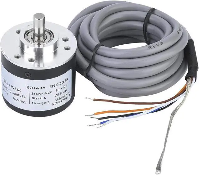 Main image of Incremental Encoder, Outer Diameter 38mm Encoder Cable Length 2m ASIC Devices Anti- Interference for Power Supply Reverse Wiring Protection Conversion(100P/R)