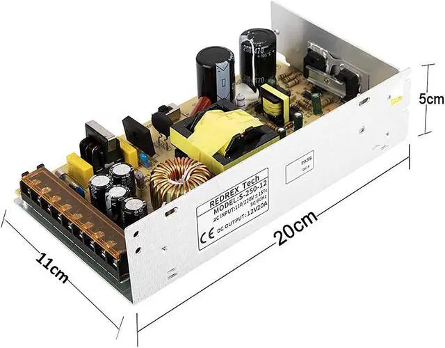 Alt view image 5 of 7 - DC12V Power Supply, Switching Power Supply Transform AC Current Into DC Power Supply Driver Small Size for 3D Printer for Car Subwoofer Amp Audio Amplifier