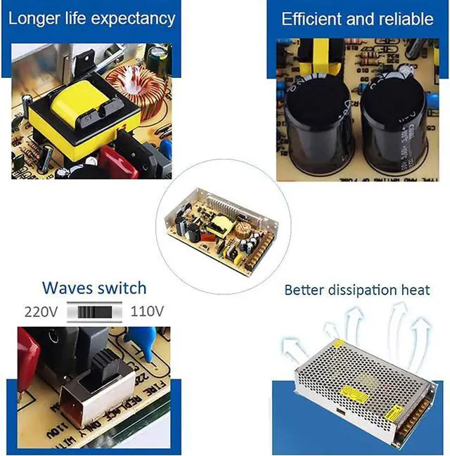 Alt view image 6 of 7 - DC12V Power Supply, Switching Power Supply Transform AC Current Into DC Power Supply Driver Small Size for 3D Printer for Car Subwoofer Amp Audio Amplifier