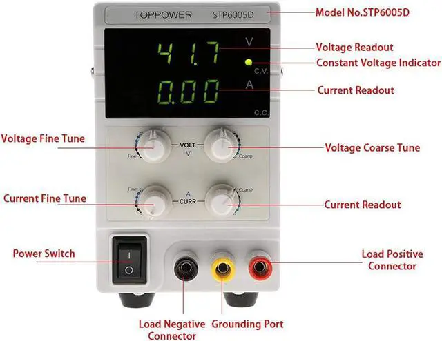 Alt view image 6 of 7 - Switch Power Supply DC Power Supply 3 LED Adjustable Power Supply Power Supply Voltage stabilizer for Factory Maintenance(U.S. regulations)