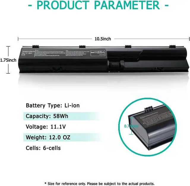 Alt view image 2 of 7 - PR06 PR09 Laptop Battery for HP Probook 4545s 4540s 4535s 4530s 4440s 4435s 4431s 4430s 4330s Series, fit for P/N QK646AA QK646UT 633733-1A1 633733-321 633805-001 650938-001 PR06 PR09