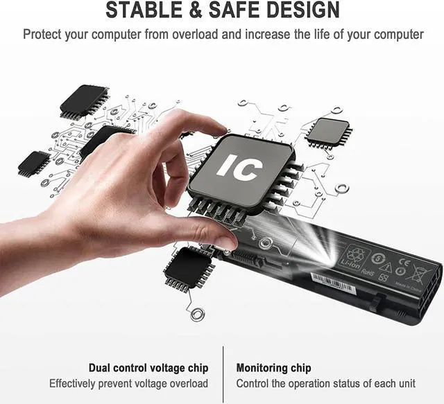 Alt view image 3 of 7 - Laptop Battery for Dell Studio Series 1745 1747 1749,Compatible P/N: N855P U164P U150P N856P M905P 312-0186